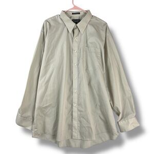 Kilburne & Finch Long Sleeve Button Down Mens 18 34/35 Tan